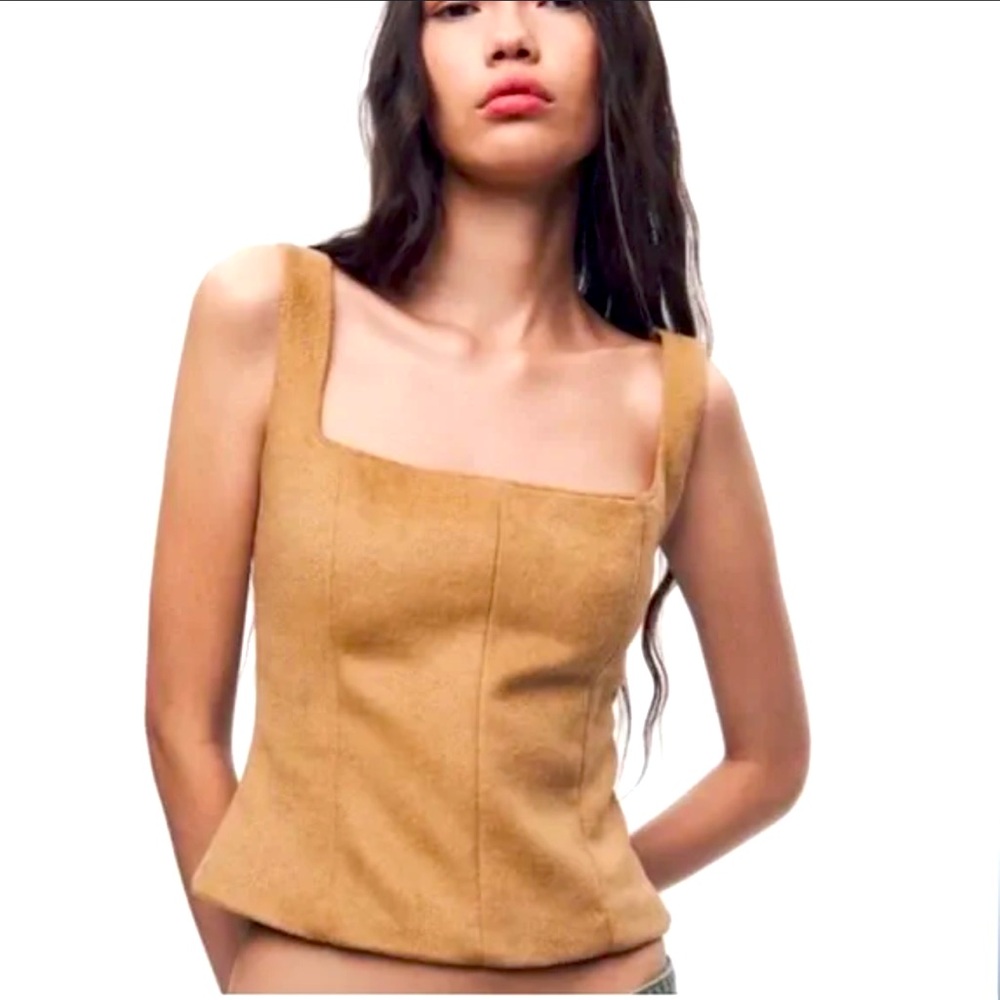 NWOT ZARA FAUX FUR TANK MEDIUM